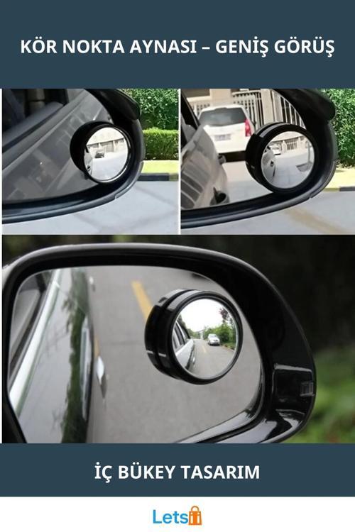 İç Bükey Kör Nokta Ayna Seti 2'li Kapsamlı Görüş Açısı