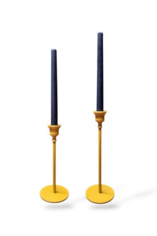 Dekoratif 2'Li Altın Kupa Şamdan & Mumluk Set