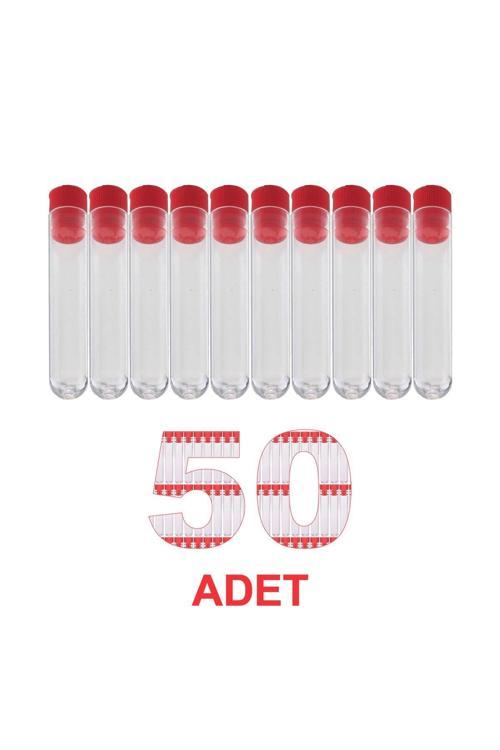 Deney Tüpü 12X75 Mm / Plastik - Dibi Yuvarlak Kapaklı X 50 Adet