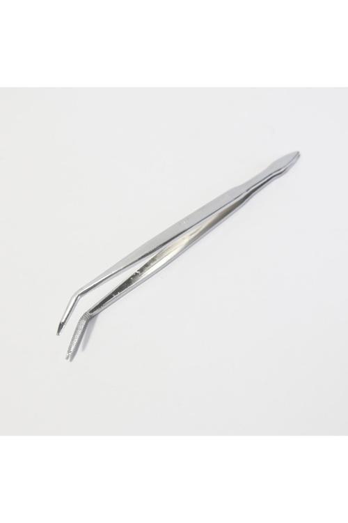 Penset 16 Cm Eğri Uçlu Nikel Kaplama