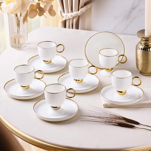 Margaux Gold 12 Parça 6 Kişilik Türk Kahve Fincanı