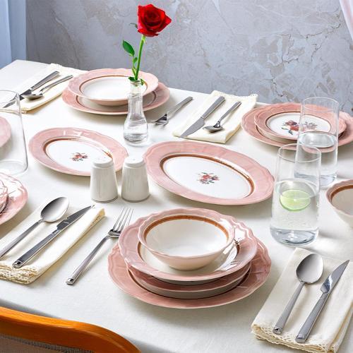 Jardin Pembe 30 Parça 6 Kişilik Yemek Takımı