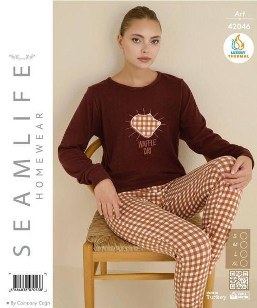 Seamlife Kadın Kışlık Termal Uzun Kollu Pijama Takımı