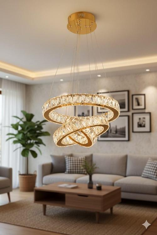 Plaket Kristal Taş Işlemeli Gold Paslanmaz Ledli 20-30-40 cm 3 Renk