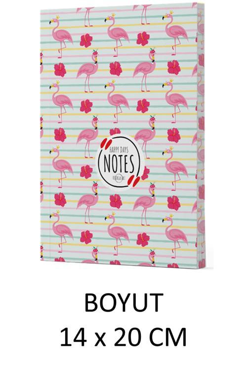 Vivago Art Flamingo 2 - Çizgili Defter 14 X 20 Cm Bez Çanta Hediyeli Kod 2
