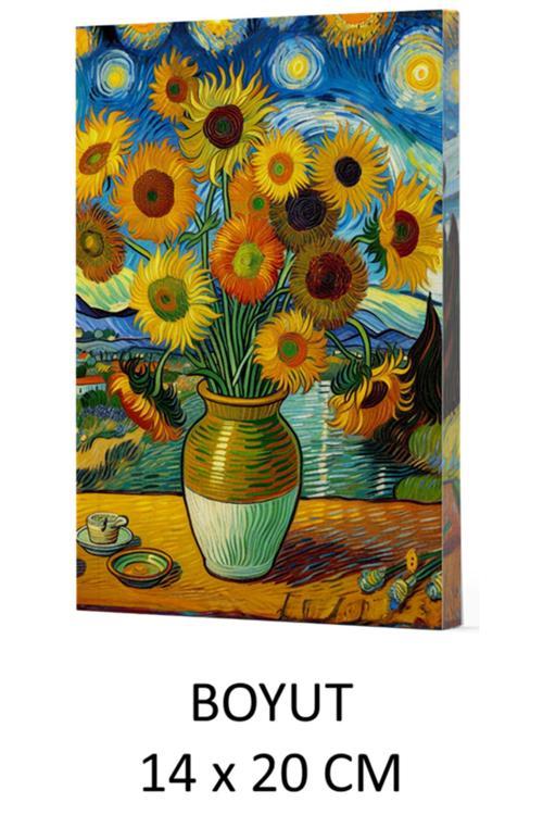 Vivago Art Van Gogh Ayçiçekleri Çizgili Defter 14 X 20 Cm Bez Çanta Hediyeli Kod 10