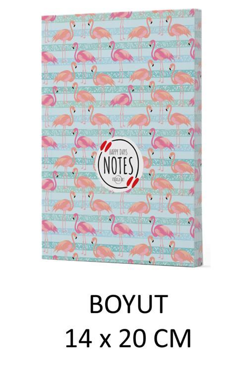 Vivago Art Flamingo 1 - Çizgili Defter 14 X 20 Cm Bez Çanta Hediyeli Kod 1