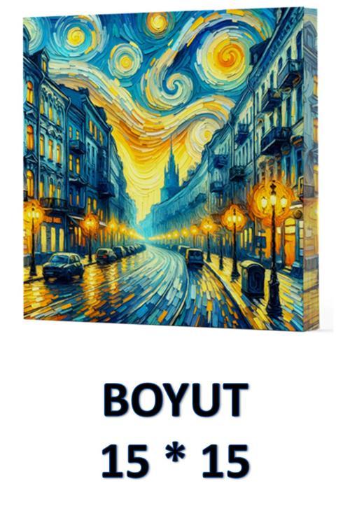 Vivago Art Van Gogh Sokak Çizgisiz Defter 15 X 15 Cm Bez Çanta Hediyeli Kod 6