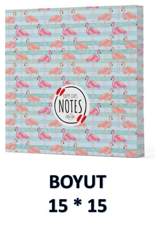 Vivago Art Flamingo Çizgisiz Defter 15 X 15 Cm Bez Çanta Hediyeli Kod 21