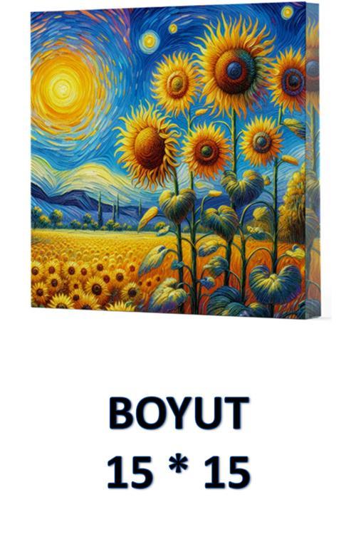 Vivago Art Van Gogh Ayçiçekleri Çizgisiz Defter 15 X 15 Cm Bez Çanta Hediyeli Kod 4