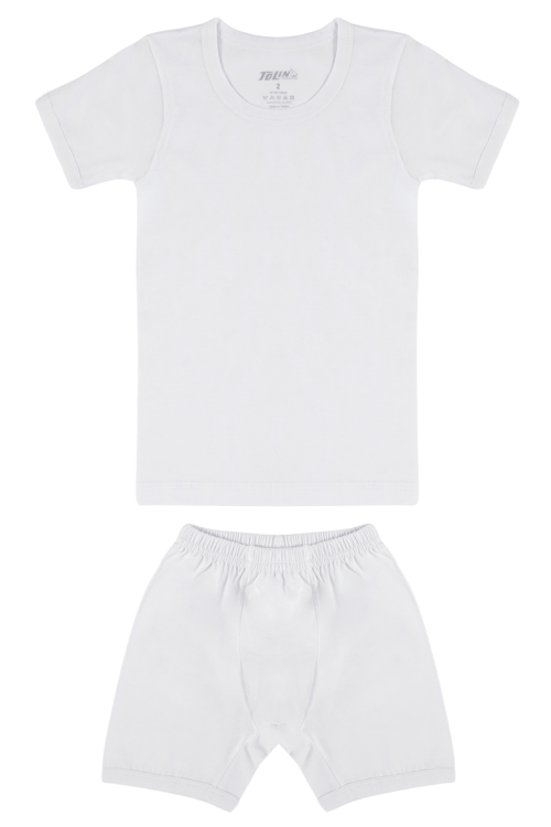 %100 Pamuk Erkek Çocuk Fanila Şort Takım 8335