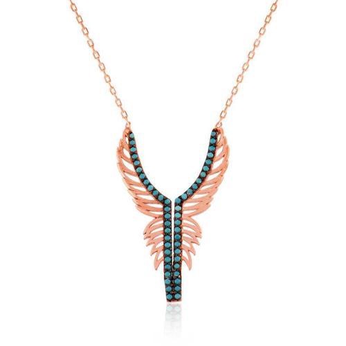 925 Ayar Gümüş Melek Kanadı Kadın Gümüş Kolye