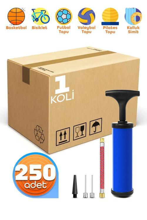 1 KOLİ | 250 Adet Şişirme Pompa Seti Futbol Bisiklet Topu Şişme Yatak Simit Şişirme Pompası 20cm
