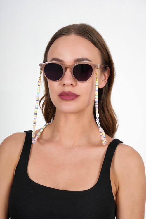 Fimo Renkli Love Gözlük Zinciri - Kolye - Bileklik