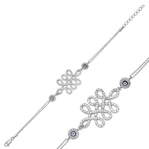 925 Ayar Gümüş Nazarlı Sonsuzluk Bileklik