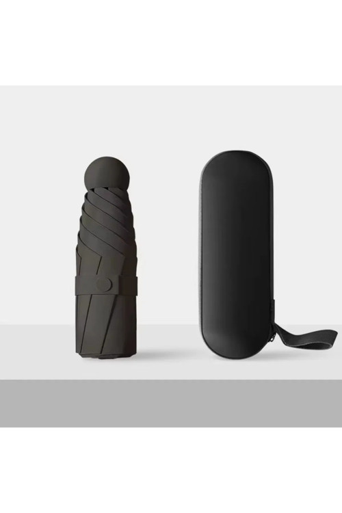 Özel Kılıflı Siyah Şemsiye (Kapsül Şemsiye)