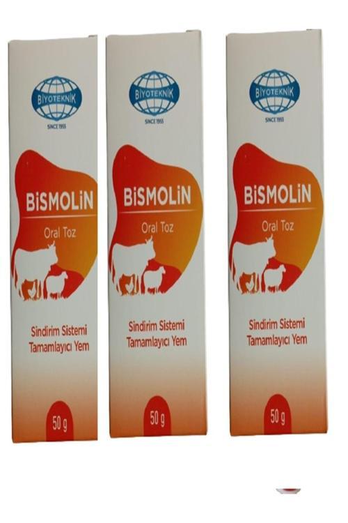 Büyükbaş Küçükbaş Hayvanların Ve Atlar İçin Sindirim Sistemi Düzenleyici Bismolin 50 Gr X 3 Adet