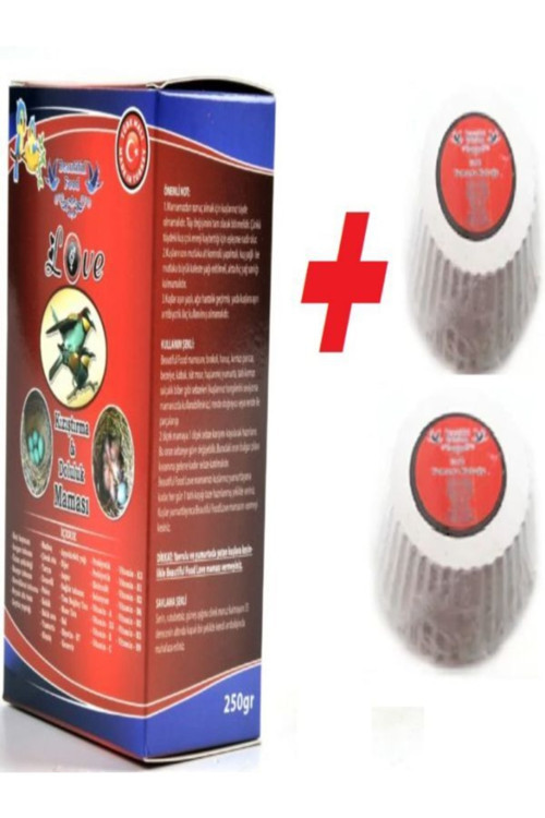 Muhabbet Kuşları Ve Tropikal Kuşlar Için Kızıştırma & Dölülük Maması 500 Gr + Gaga Taşı X 2 Adet