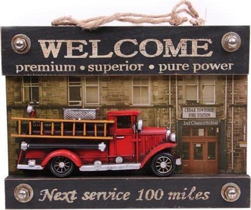 Dekoratif Metal Kapı Yazısı İtfaiye Aracı Dekorlu Hediyelik