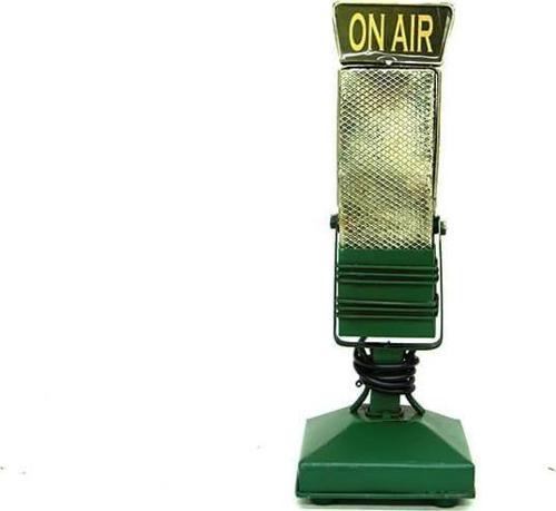 Dekoratif Metal Mikrofon Obje Biblo Vintage Hediyelik