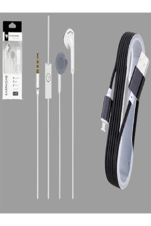 Pl-2107 Mikrofonlu Kulak Içi Kulaklık + Micro Hasır Kablo