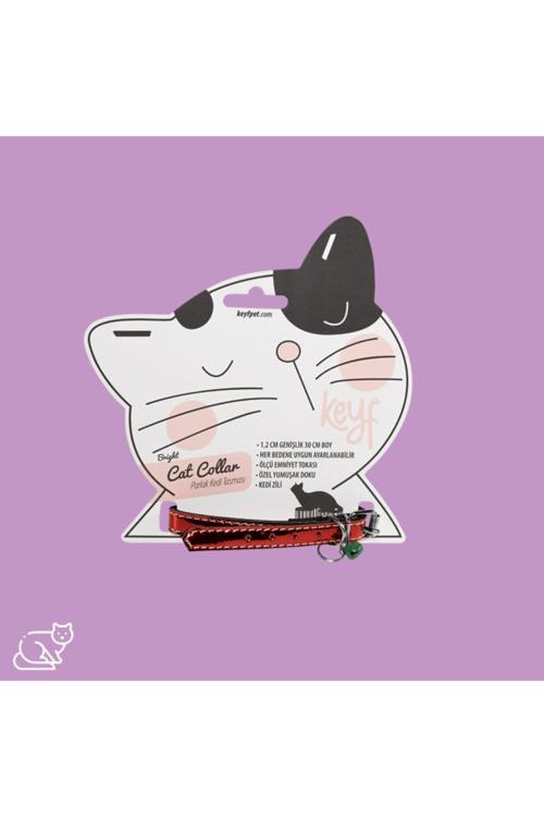 Kedi Tasması Parlak 1.2 Cm Genişlik*30 Cm Boy Zilli