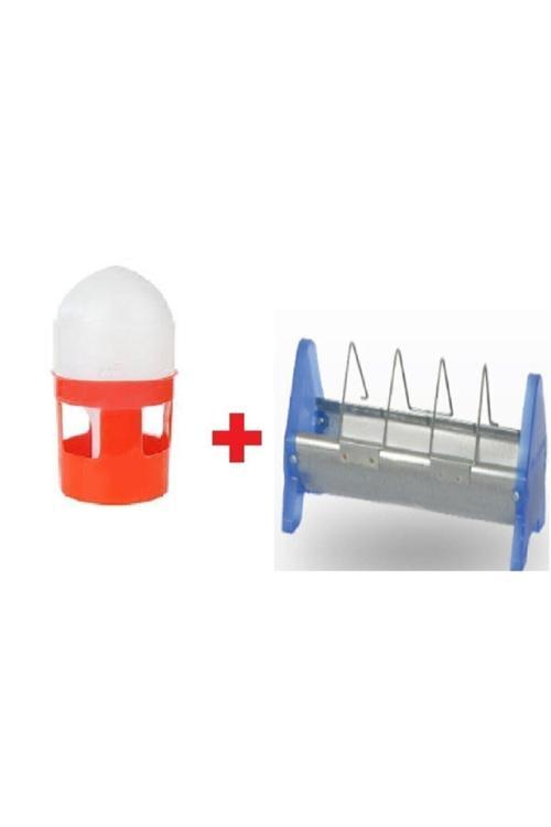 Güvercin Suluğu 1 Litre + 15 Cm Güvercin Yemlik