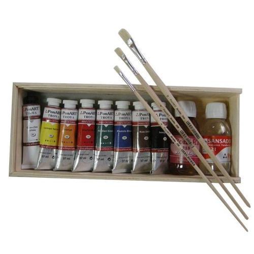 Troya Ahşap Kutulu Yağlı Boya Seti