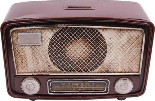 Dekoratif Metal Radyo Kumbaralı Vintage Hediyelik