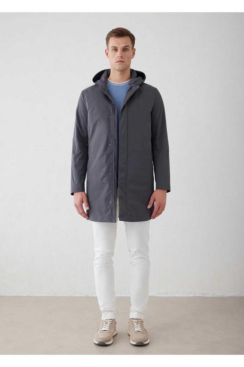 Liaker Antrasit Renk Kapüşonlu Yağmurluk