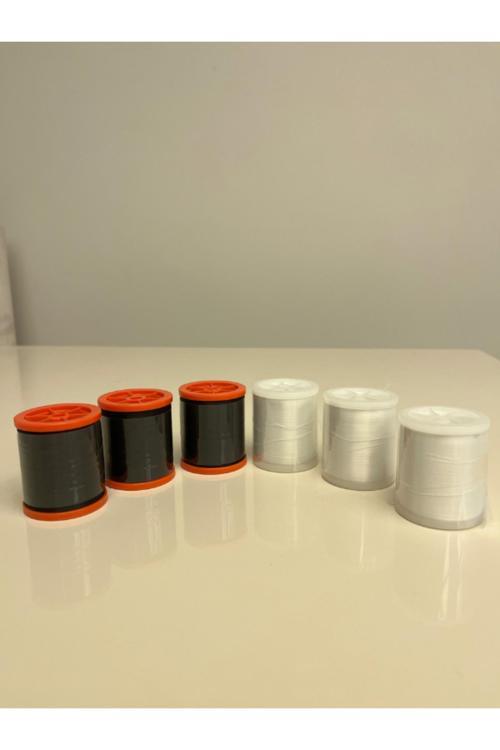 Overlok Ipliği Küçük Ev Tipi 3 Adet Siyah 3 Adet Beyaz