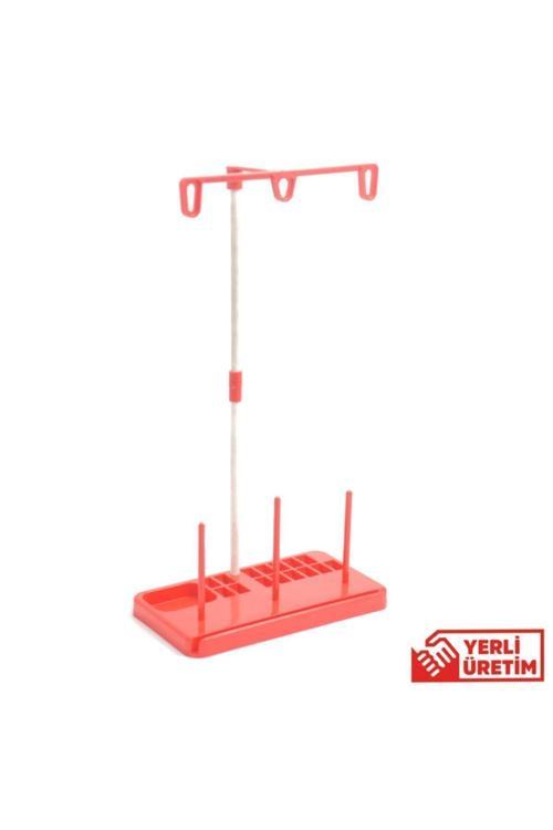 Ev Tipi Dikiş Makine Çardağı 3 Iplikli Kırmızı