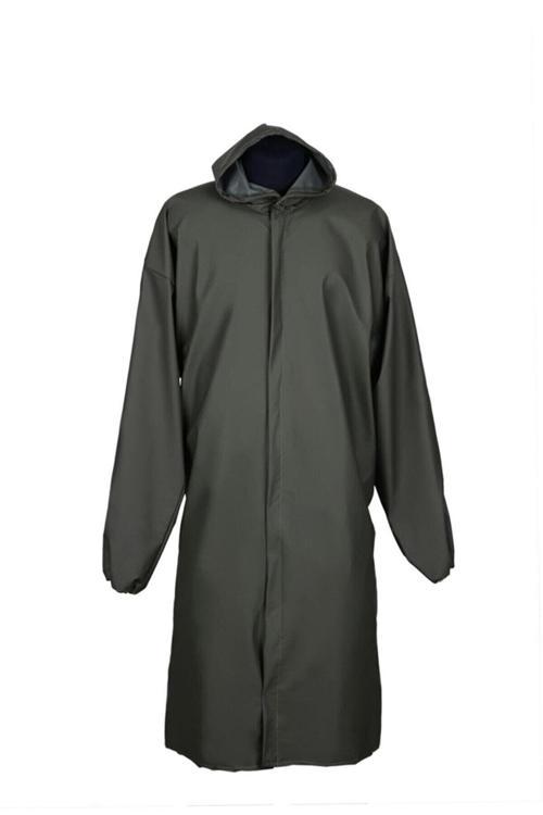 Balıkçı Pardesü Su Geçirmez Poliüretan Yağmurluk Haki - Avcı - Balıkçı - Çiftçi - Su Geçirmez
