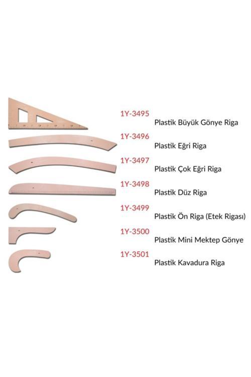 Cetvel Takımı Riga Plastik 7 Parca Kahverengi