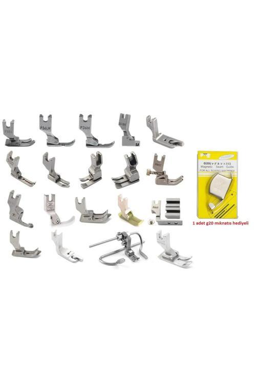 19 Parça Sanayi Tipi Düz Dikiş Makinası Komple Dikiş Ayak Seti