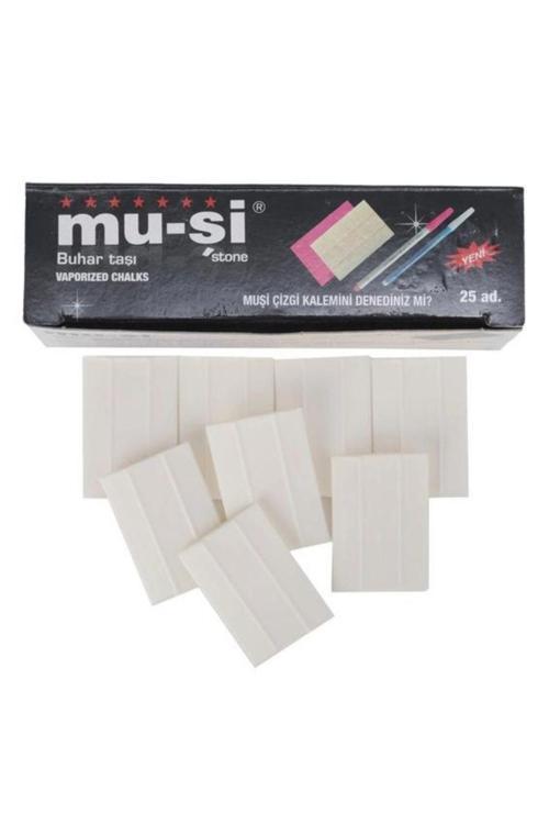 Muşi Çizgi Taşı Beyaz Renk 25 Adet