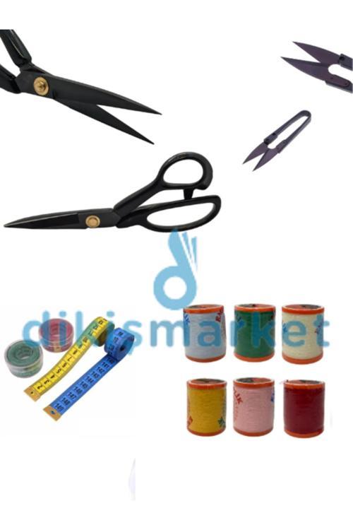 Renkli Küçük Boy Dikiş İpi 10Lu (250-300M) - Orijinal Kumaş Kesim Terzi Makası.