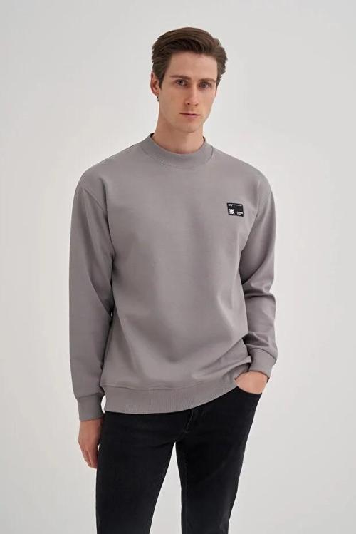 Relax Fit Pamuk Karışımlı Scuba Kumaş Sweatshirt-52480