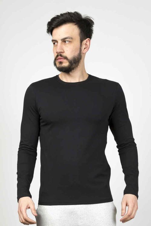 Slim Fit Likralı Pamuklu Süprem Kumaş Sweatshirt-56060