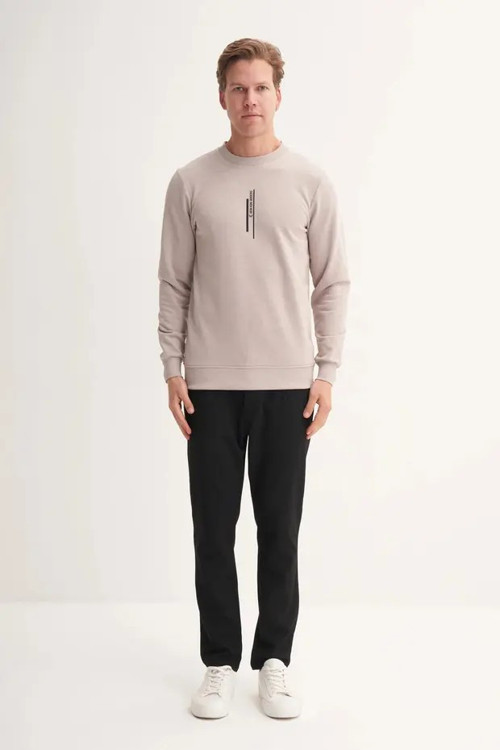 Slim Fit Mevsimlik 3 İplik Pamuk Karışımlı Sweatshirt-54185