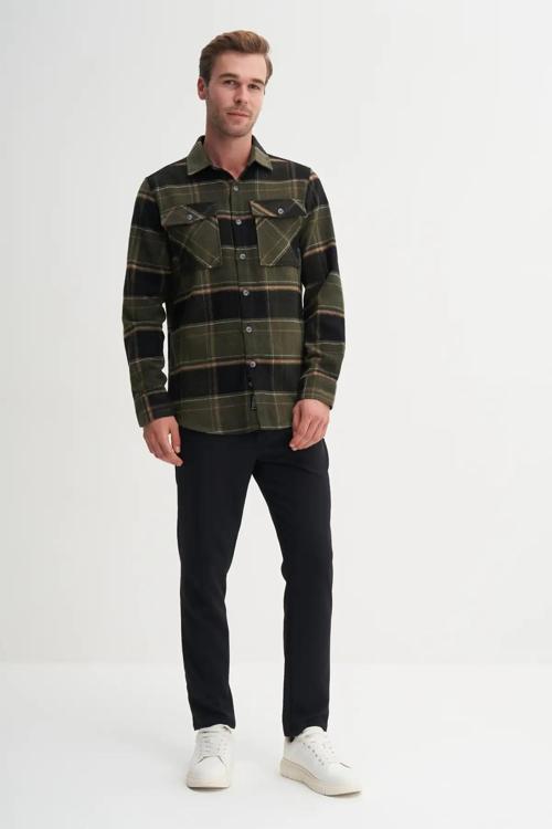 Regular Fit Cep Detaylı Oduncu Gömlek-20110