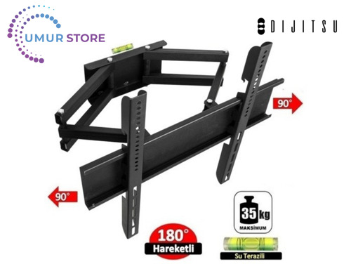 32 D 18000 32'' Uydu Alıcılı HD 32- 55 inç Çift Kollu Hareketli Lcd Led Tv Askı Aparatı