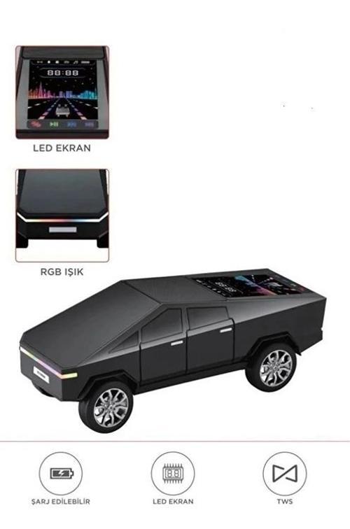 D68 Cyber Model Araba Tasarımlı Bluetooth Hoparlör 15w Güçlü Ses Rgb Led /tws/usb Siyah