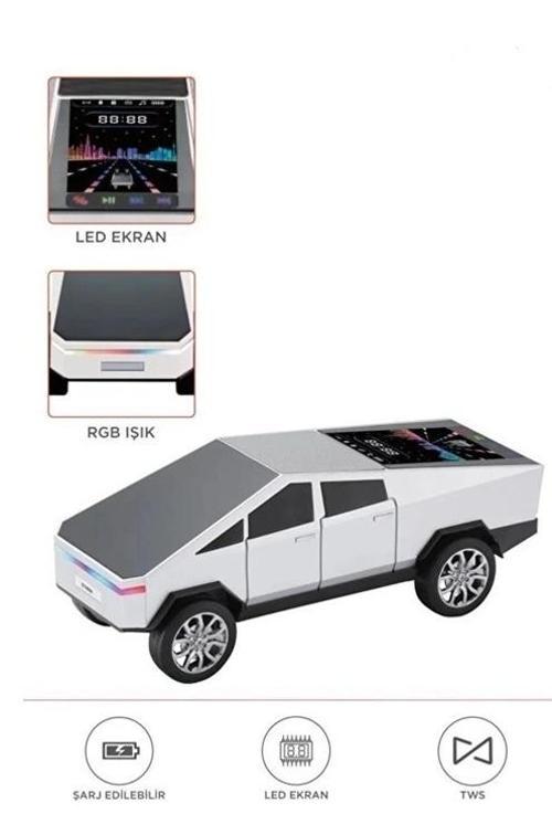 D68 Cyber Model Araba Tasarımlı Bluetooth Hoparlör 15w Güçlü Ses Rgb Led /tws/usb Beyaz