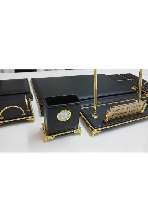 Siyah Ve Gold Kişiye Özel İsimlikli Lüks Tasarım Sümen Ve Makam Takımı