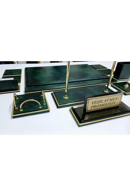 Kristal İsimlikli Bulut Yeşil Ve Gold Sümen Ve Makam Takımı