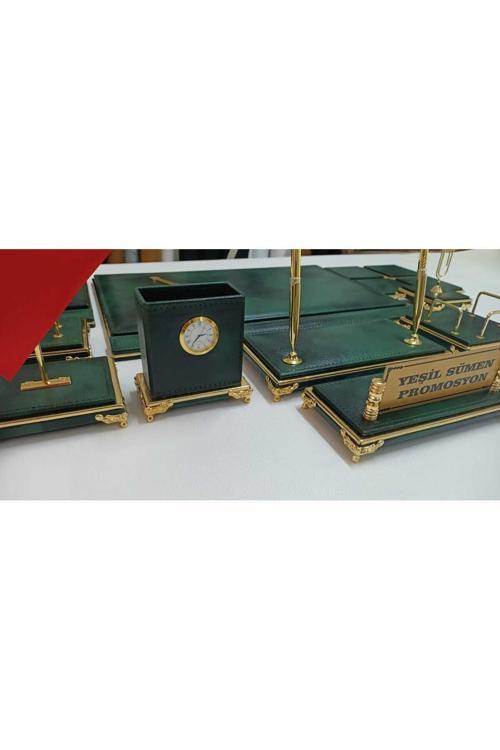 Bulut Yeşil Ve Gold Kişiye Özel İsimlikli Gold Ayaklı Lüx Tasarım Sümen Ve Makam Takımı