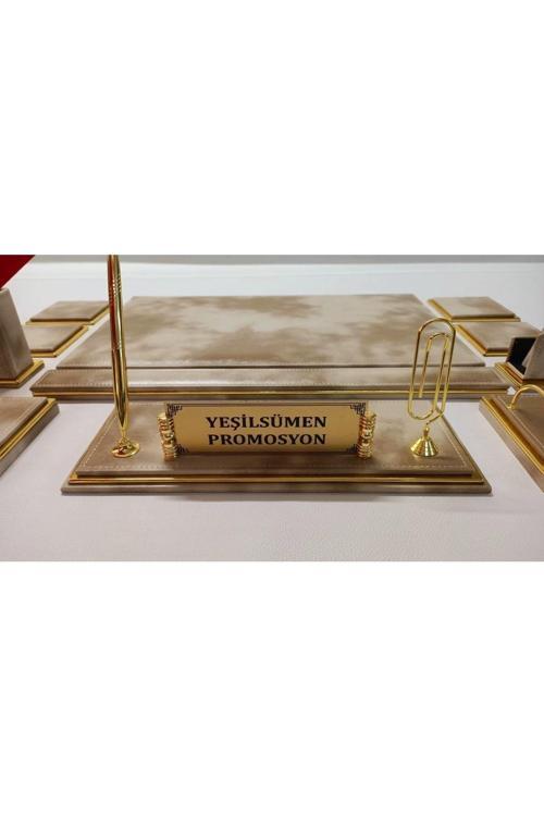 Bulut Krem Ve Gold Kişiye Özel Isimlikli Lüx Sümen Ve Makam Takımı