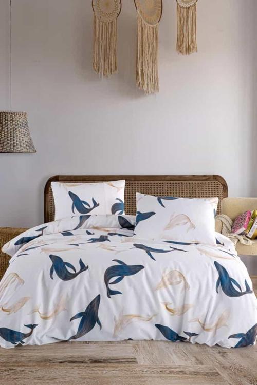Whale%100 Pamuk Çift Kişilik Nevresim Seti