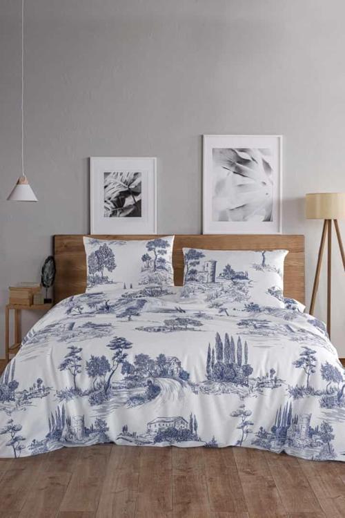 Vintage %100 Pamuk Çift Kişilik Nevresim Seti